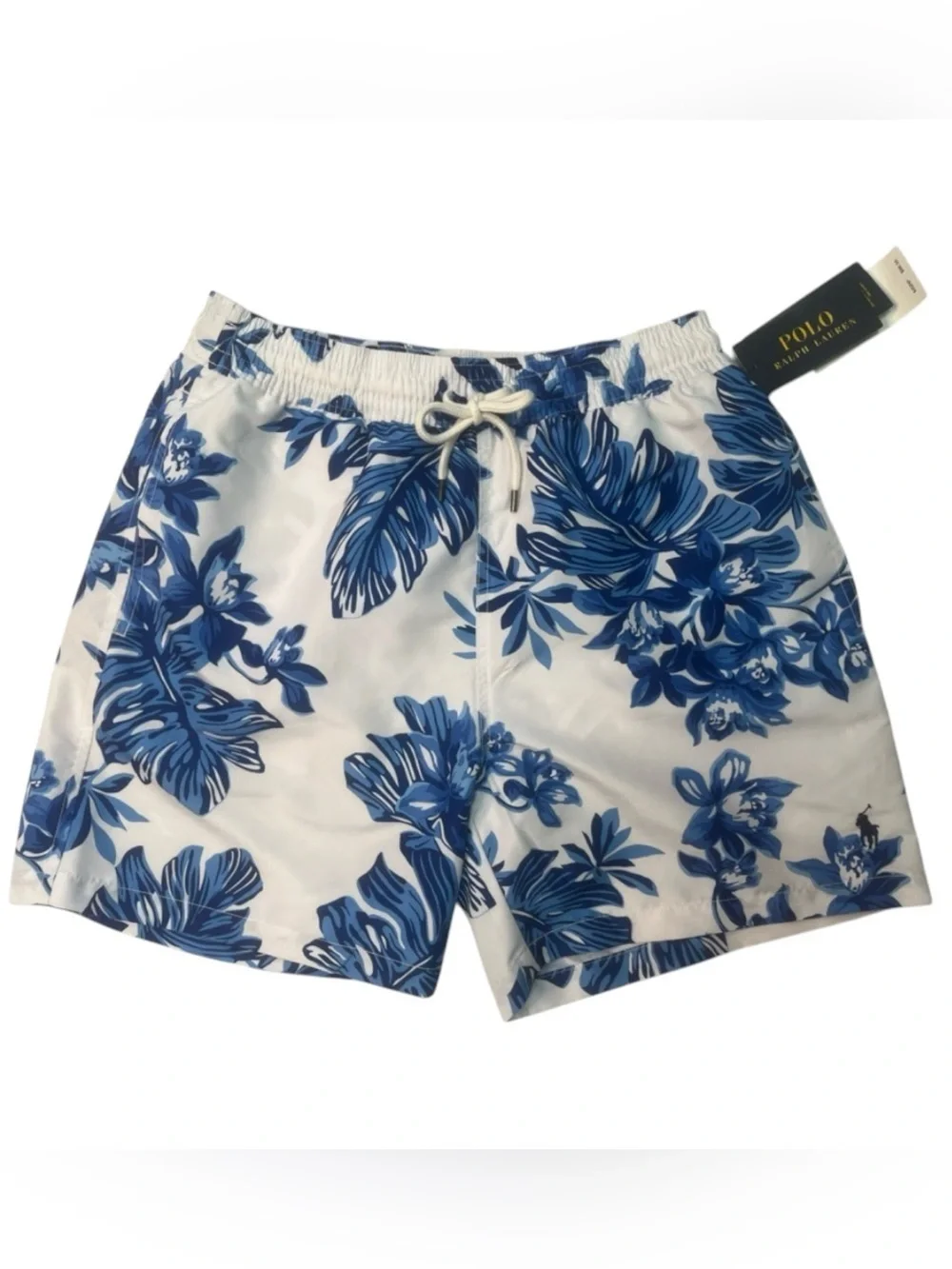 Sz various polo Men's Blue Floral Swim Trunks